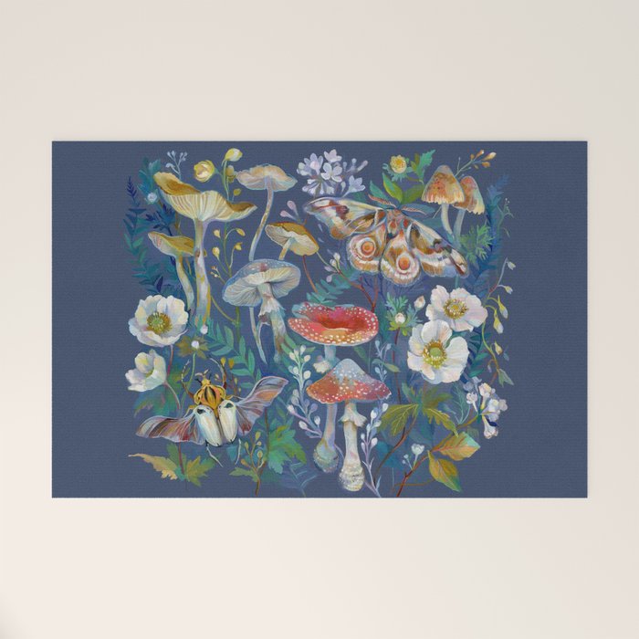 Goliath Beetle Mushroom Garden Welcome Mat Gallery Image 1