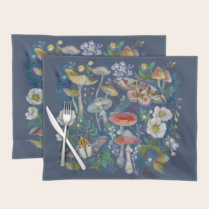 Goliath Beetle Mushroom Garden Placemat Gallery Image 1