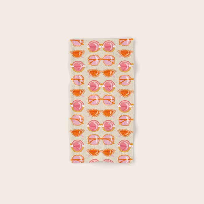 Retro Sunglasses - Peach OmbrÃ© on Cream Bath Towel Gallery Image 1