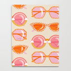 Retro Sunglasses - Peach OmbrÃ© on Cream Notebook Gallery Image 4
