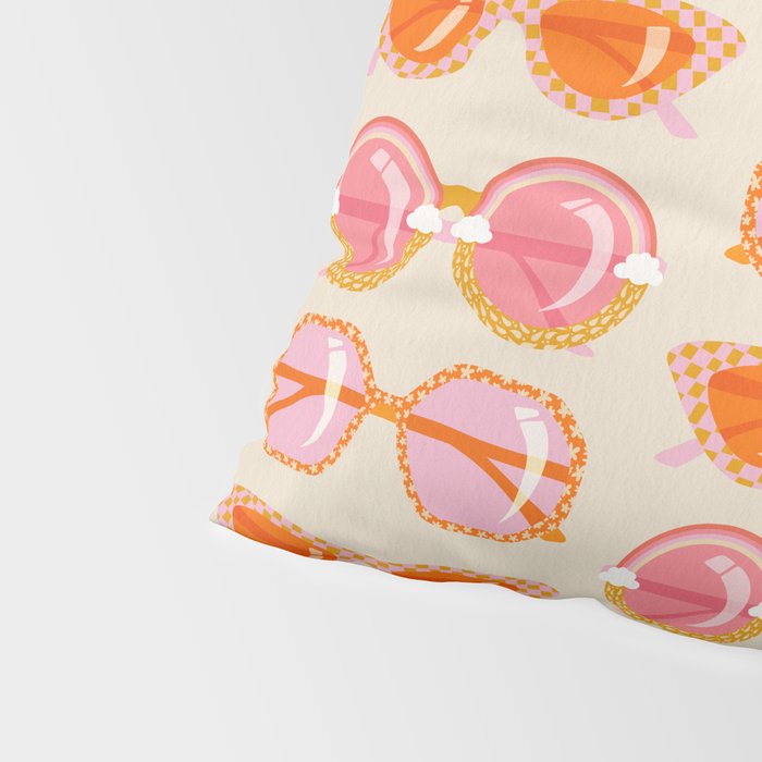 Retro Sunglasses - Peach OmbrÃ© on Cream Pillow Sham Gallery Image 4
