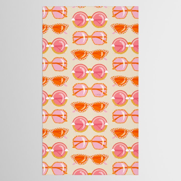 Retro Sunglasses - Peach OmbrÃ© on Cream Tablecloth Gallery Image 2