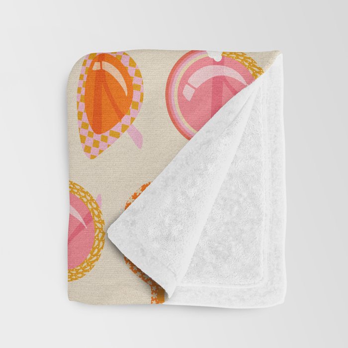 Retro Sunglasses - Peach OmbrÃ© on Cream Throw Blanket Gallery Image 3