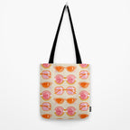 Retro Sunglasses - Peach OmbrÃ© on Cream Tote Bag Gallery Image 2