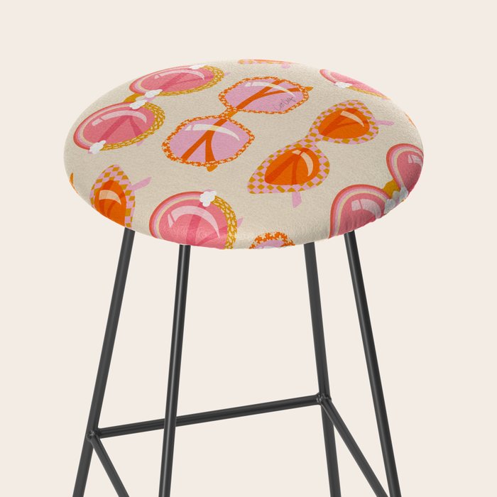 Retro Sunglasses - Peach OmbrÃ© on Cream Stool Gallery Image 2