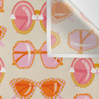 Retro Sunglasses - Peach OmbrÃ© on Cream Wall Tapestry Gallery Image 3