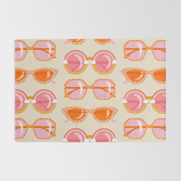 Retro Sunglasses - Peach OmbrÃ© on Cream Rug Gallery Image 2