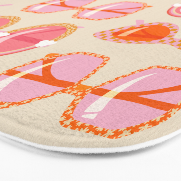 Retro Sunglasses - Peach OmbrÃ© on Cream Bath Mat Gallery Image 3