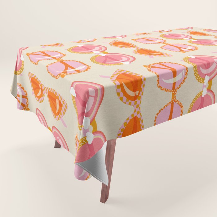 Retro Sunglasses - Peach OmbrÃ© on Cream Tablecloth Gallery Image 1