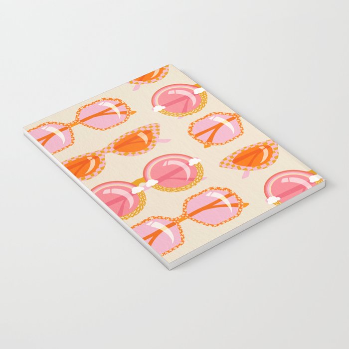 Retro Sunglasses - Peach OmbrÃ© on Cream Notebook Gallery Image 3