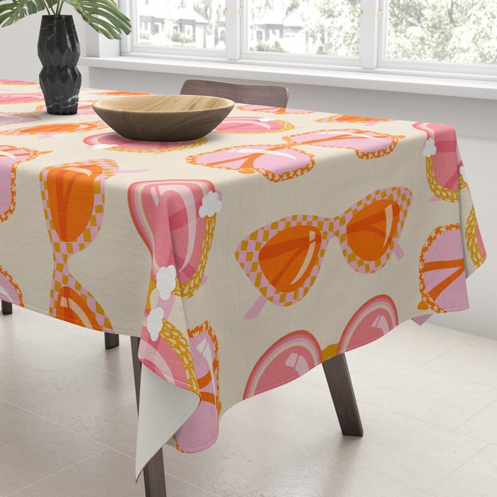 Retro Sunglasses - Peach OmbrÃ© on Cream Tablecloth Gallery Image 3