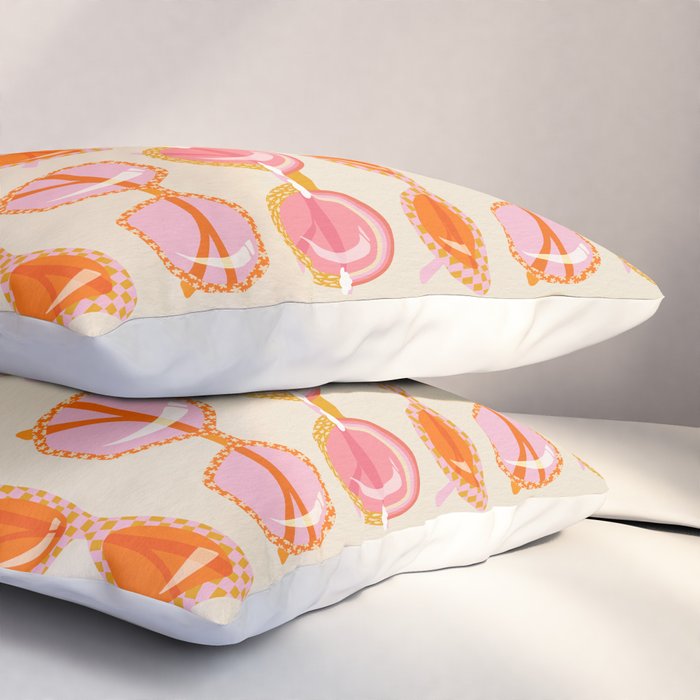 Retro Sunglasses - Peach OmbrÃ© on Cream Pillow Sham Gallery Image 3
