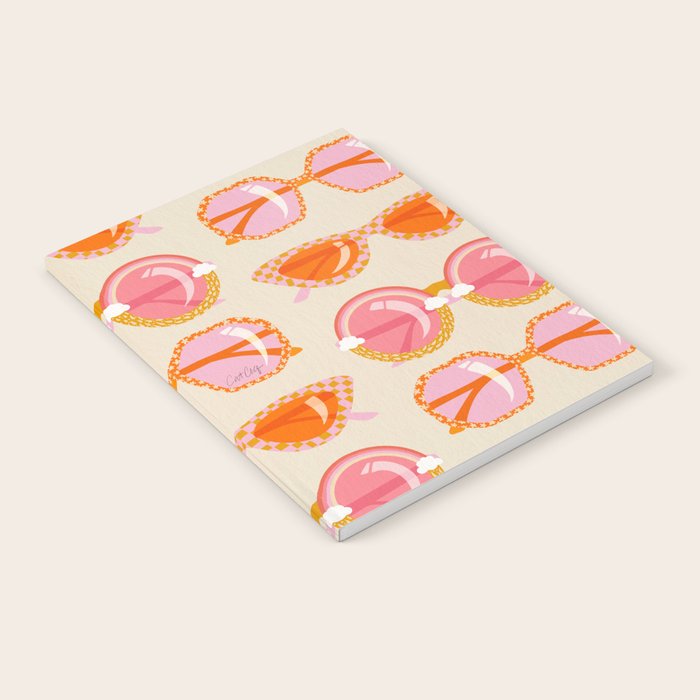 Retro Sunglasses - Peach OmbrÃ© on Cream Notebook Gallery Image 2