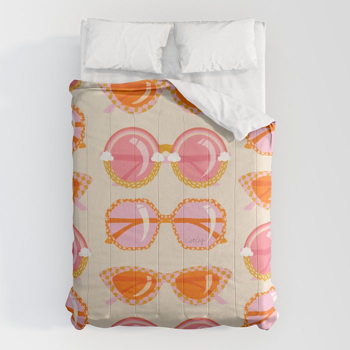 Retro Sunglasses - Peach OmbrÃ© on Cream Comforter Gallery Image 6