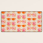 Retro Sunglasses - Peach OmbrÃ© on Cream Desk Mat Gallery Image 3