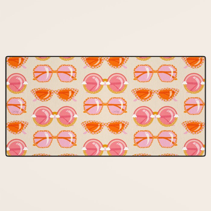 Retro Sunglasses - Peach OmbrÃ© on Cream Desk Mat Gallery Image 3