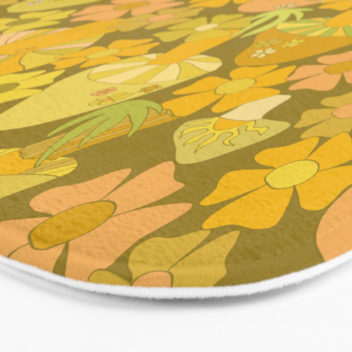 retro mushroom flower power pattern by surfy birdy Bath Mat Gallery Image 3