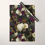 Dutch Vintage Midnight Flower Garden  Wrapping Paper Gallery Image 1