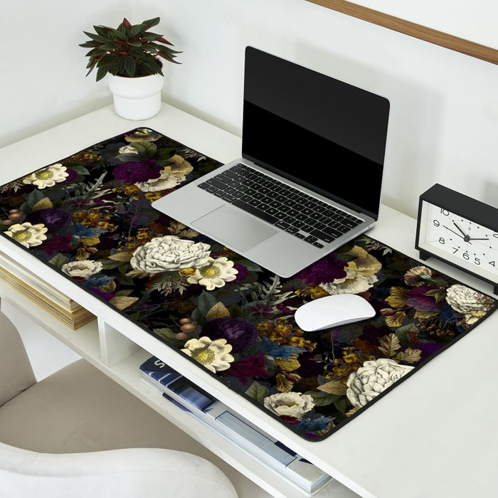 Dutch Vintage Midnight Flower Garden  Desk Mat Gallery Image 2