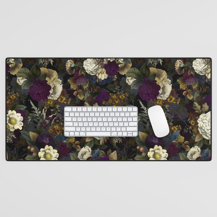 Dutch Vintage Midnight Flower Garden  Desk Mat Gallery Image 1