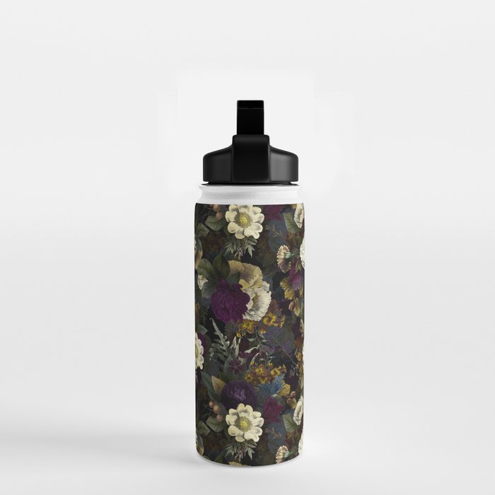 Dutch Vintage Midnight Flower Garden  Water Bottle Gallery Image 2