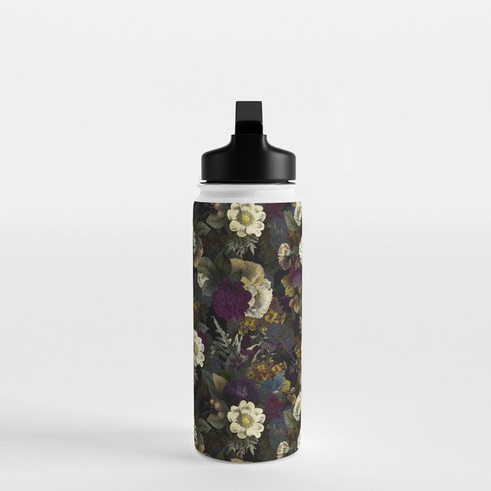 Dutch Vintage Midnight Flower Garden  Water Bottle Gallery Image 3