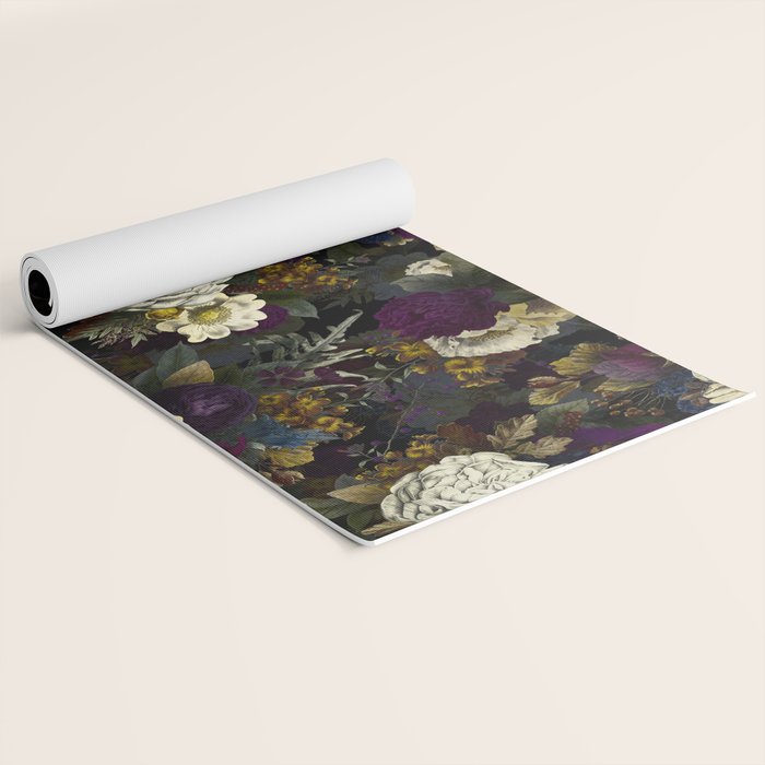 Dutch Vintage Midnight Flower Garden  Yoga Mat Gallery Image 2