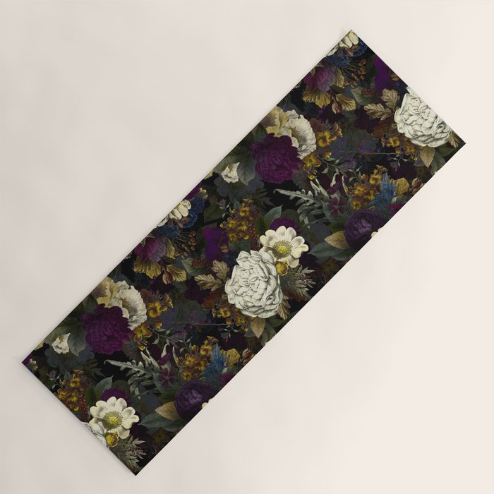 Dutch Vintage Midnight Flower Garden  Yoga Mat Gallery Image 1