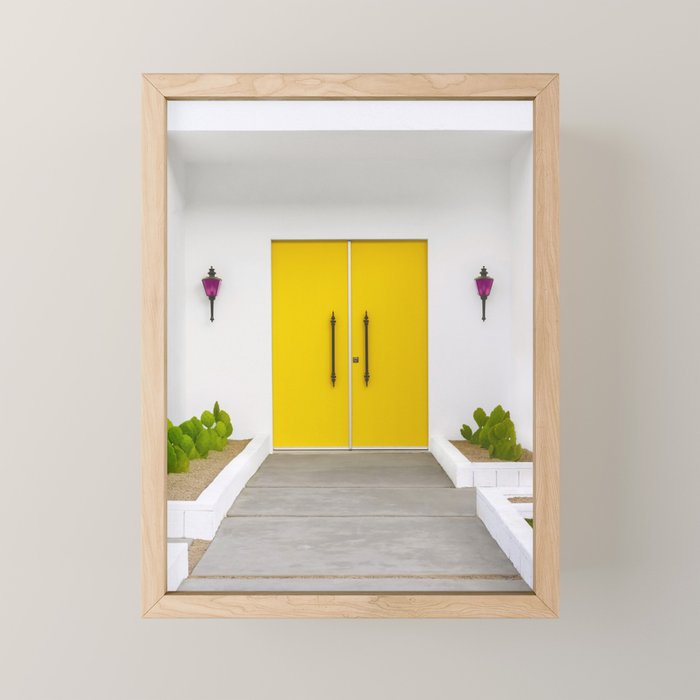 Yellow Doors on a Mid-Century Modern Home - Palm Springs Mini Art Print Gallery Image 1