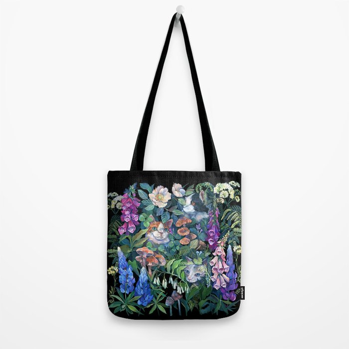 Cats Flower Garden Tote Bag Gallery Image 2