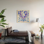 Floral Antlers - Blue Palette Wood Wall Art Gallery Image 2