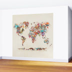 world map watercolor deux Wall Mural Gallery Image 2