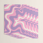 Retro Liquid Swirl Abstract Pattern Pink Purple Cream Wrapping Paper Gallery Image 3