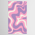 Retro Liquid Swirl Abstract Pattern Pink Purple Cream Tablecloth Gallery Image 2
