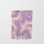 Retro Liquid Swirl Abstract Pattern Pink Purple Cream Wall Hanging Gallery Image 1