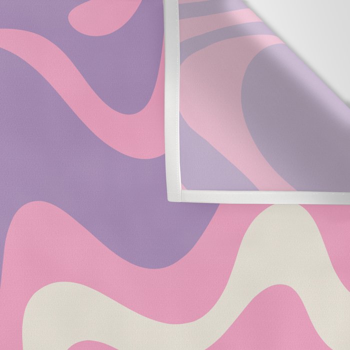 Retro Liquid Swirl Abstract Pattern Pink Purple Cream Wall Tapestry Gallery Image 3