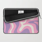 Retro Liquid Swirl Abstract Pattern Pink Purple Cream Laptop Sleeve Gallery Image 2
