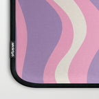 Retro Liquid Swirl Abstract Pattern Pink Purple Cream Laptop Sleeve Gallery Image 3