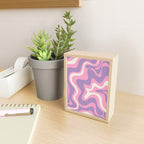 Retro Liquid Swirl Abstract Pattern Pink Purple Cream Mini Art Print Gallery Image 2