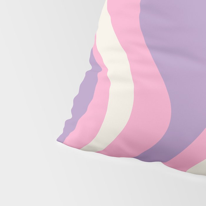 Retro Liquid Swirl Abstract Pattern Pink Purple Cream Pillow Sham Gallery Image 4