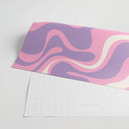Retro Liquid Swirl Abstract Pattern Pink Purple Cream Wrapping Paper Gallery Image 2