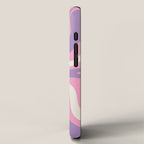 Retro Liquid Swirl Abstract Pattern Pink Purple Cream iPhone Case Gallery Image 2