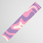 Retro Liquid Swirl Abstract Pattern Pink Purple Cream Table Runner Gallery Image 3