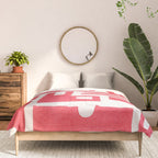 Red Abstract Shapes / Linocut Print Comforter Gallery Image 3