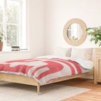 Red Abstract Shapes / Linocut Print Duvet Cover Gallery Image 2