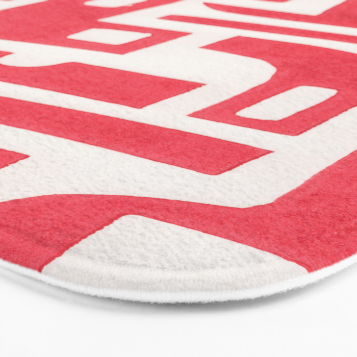 Red Abstract Shapes / Linocut Print Bath Mat Gallery Image 3