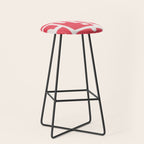 Red Abstract Shapes / Linocut Print Stool Gallery Image 1