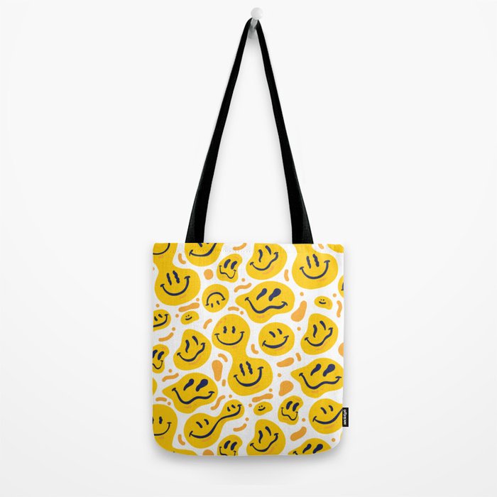 Yellow Dripping Smiley Faces Tote Bag Gallery Image 2