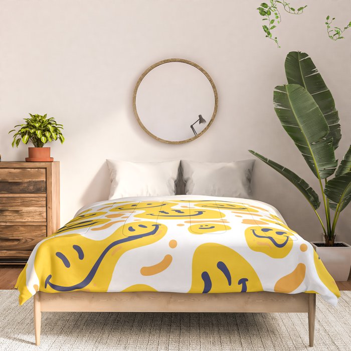 Yellow Dripping Smiley Faces Comforter Gallery Image 3