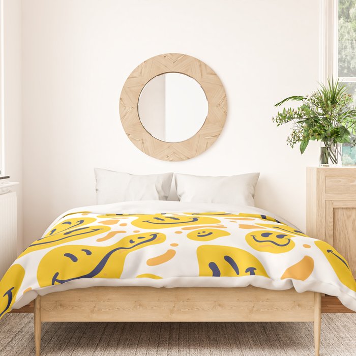 Yellow Dripping Smiley Faces Duvet Cover Gallery Image 3